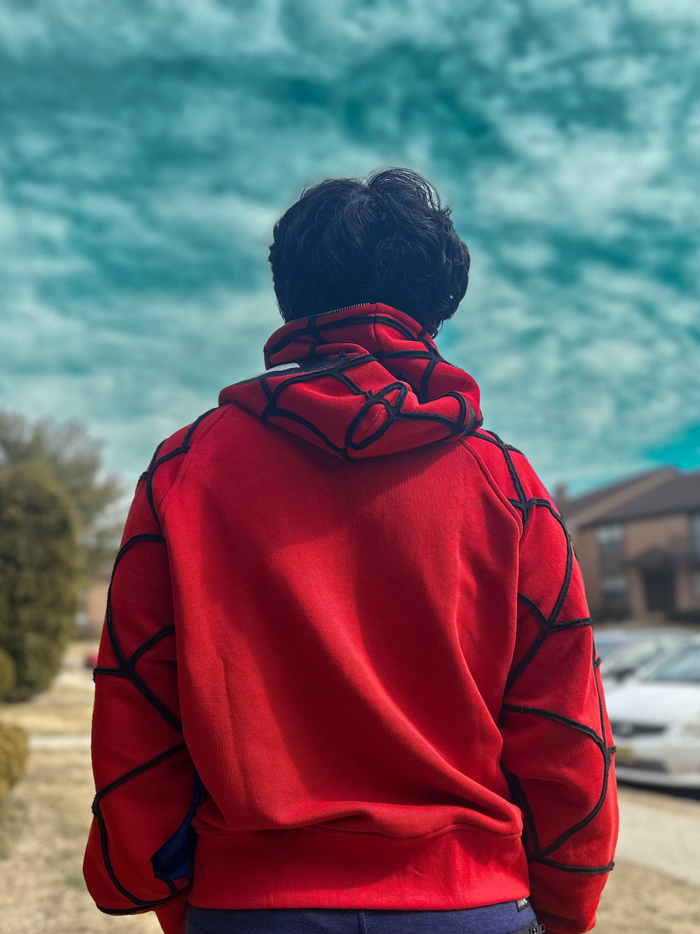 Spider Web Zip-Up Hoodie